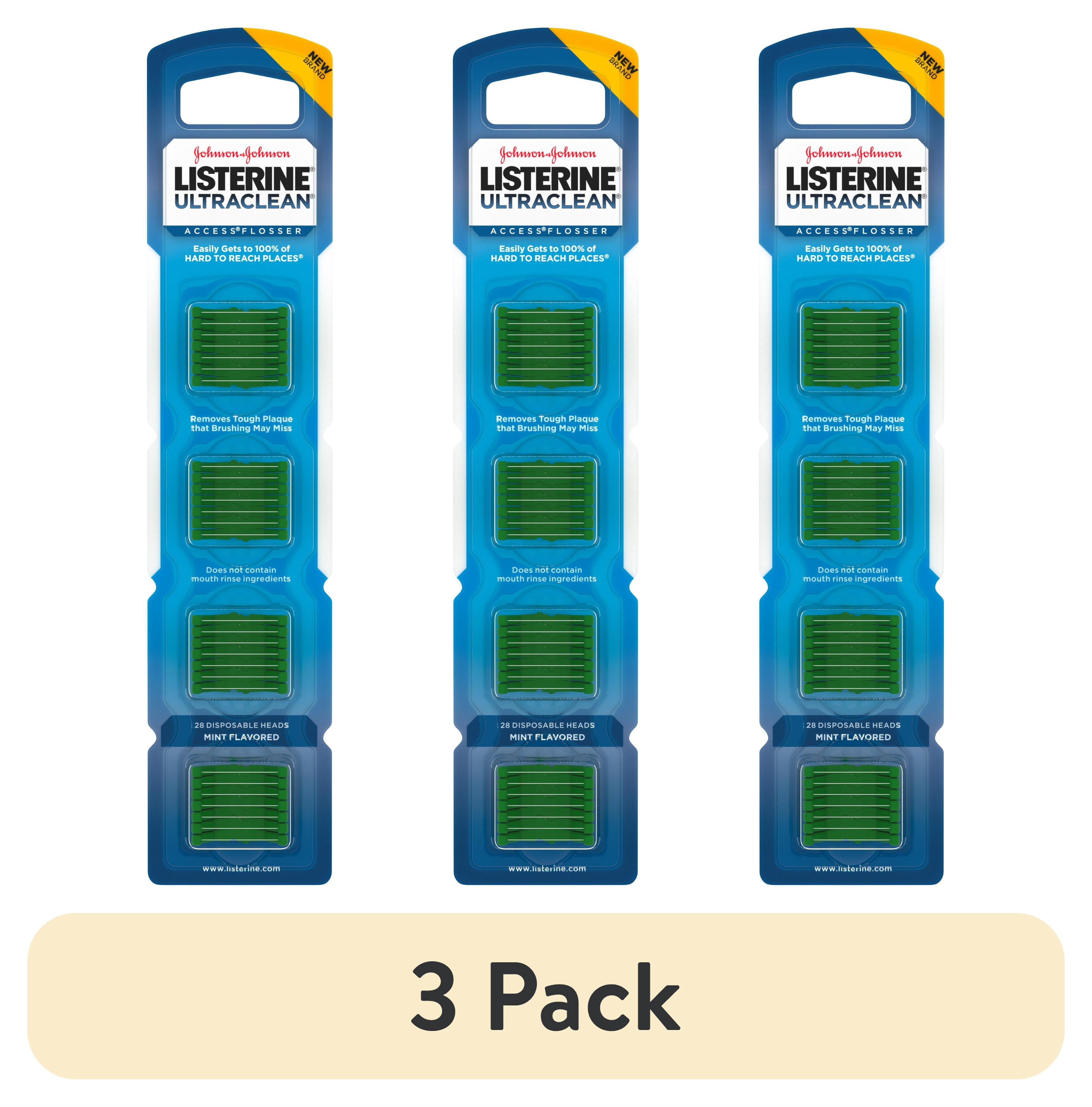 (3 pack) Listerine Ultraclean Access Mint Flosser Refill Heads, 28 Count