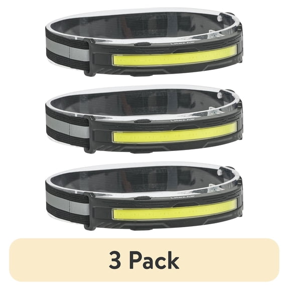 (3 pack) LitezAll Briteband Rechargeable 350 Lumen LED Headlamp Wide Beam, Multi-Color Modes, Lightweight & Durable