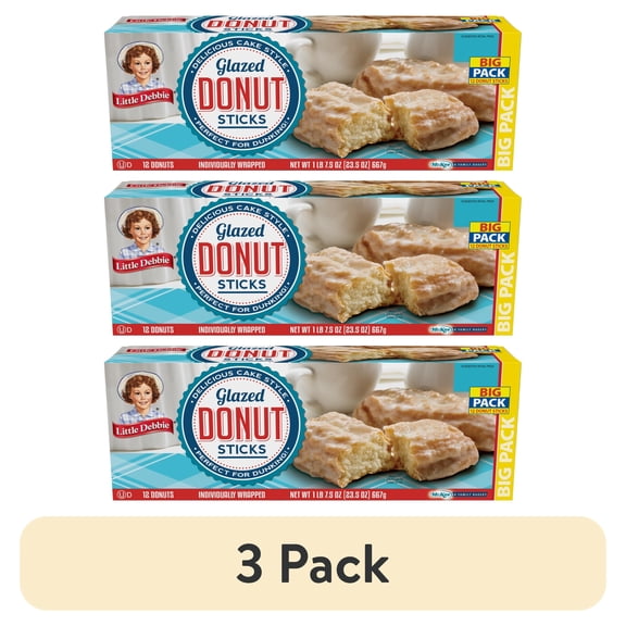 (3 pack) Snack Cakes, Little Debbie Big Pack Donut Sticks