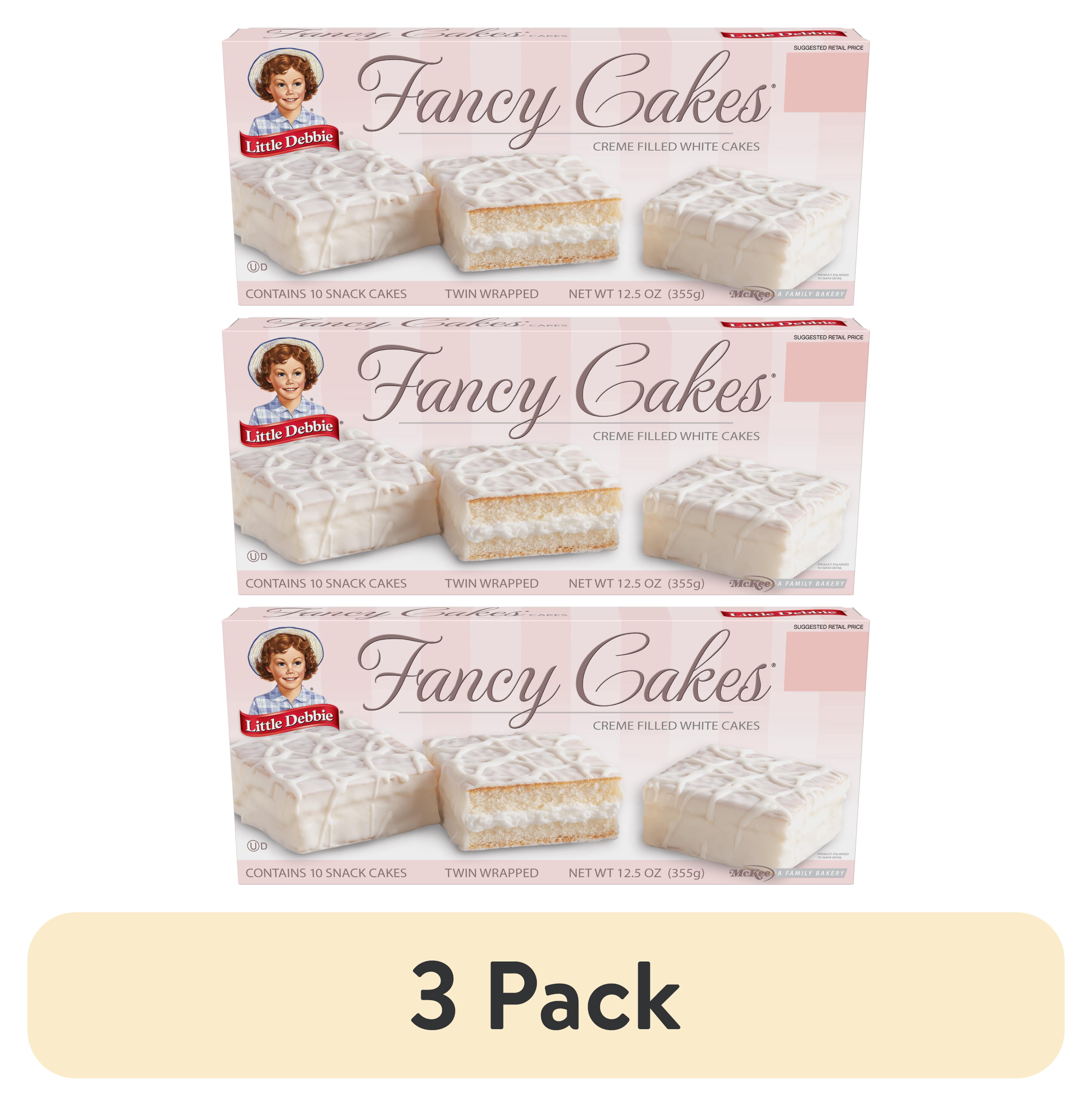 (3 pack) Little Debbie Fancy Cakes, Crème Filled White Cakes, 12.5 oz (10 count)