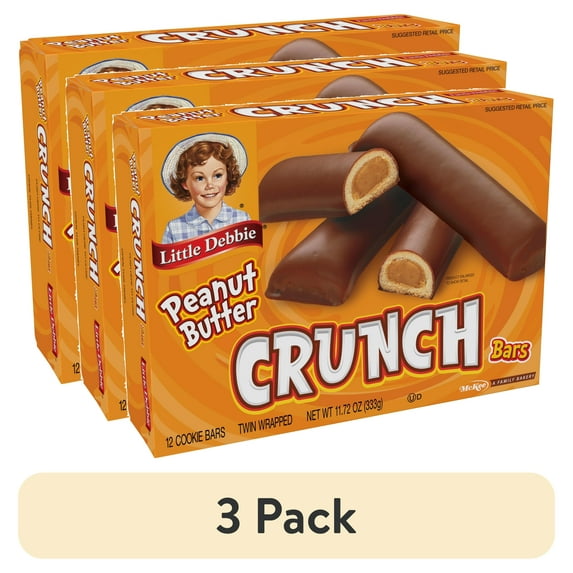 (3 pack) Little Debbie Peanut Butter Crunch Bars, 11.72 oz (12 count)