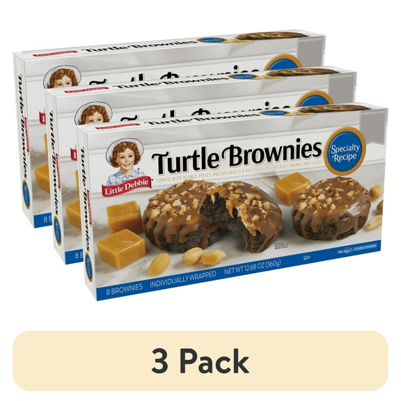 (3 pack) Little Debbie Turtle Brownies Specialty Recipe, 12.39 oz (8 count)