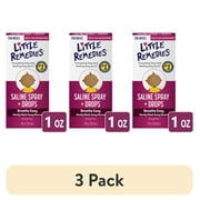 3 عبوات Little Remedies Saline Spray and Drops ، آمنة لحديثي الولادة ، اغسل برفق بعيدًا عن المخاط من البرد ، 1 أونصة سائلة