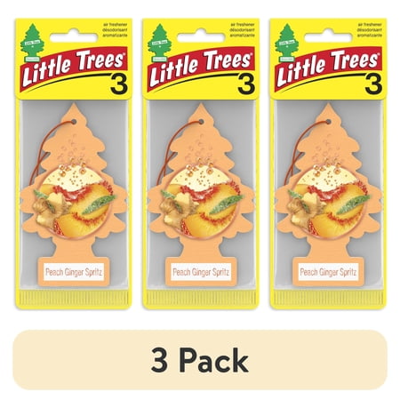 (3 pack) Little Trees Air Freshener Peach Ginger Spritz Fragrance 3-Pack