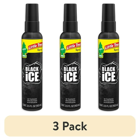 (3 pack) Little Trees Air Freshener Spray Black Ice 3.5 fl oz.