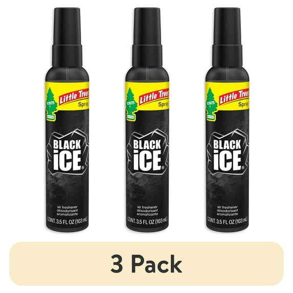 (3 pack) Little Trees Air Freshener Spray Black Ice 3.5 fl oz.