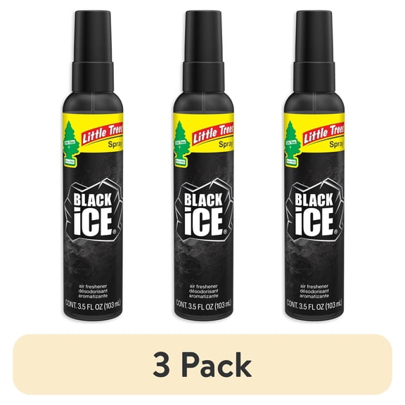 (3 pack) Little Trees Air Freshener Spray Black Ice 3.5 fl oz.