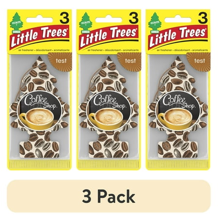 (3 pack) Little Trees Air Freshener Coffee Shop Fragrance 3-Pack