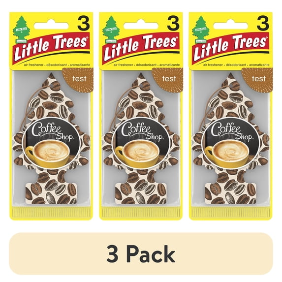 (3 pack) Little Trees Air Freshener Coffee Shop Fragrance 3-Pack