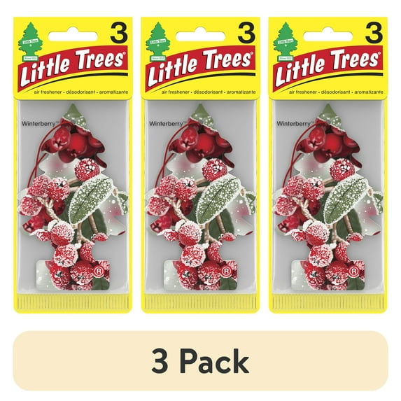 (3 pack) Little Trees Air Fresheners Winterberry Fragrance 3-Pack