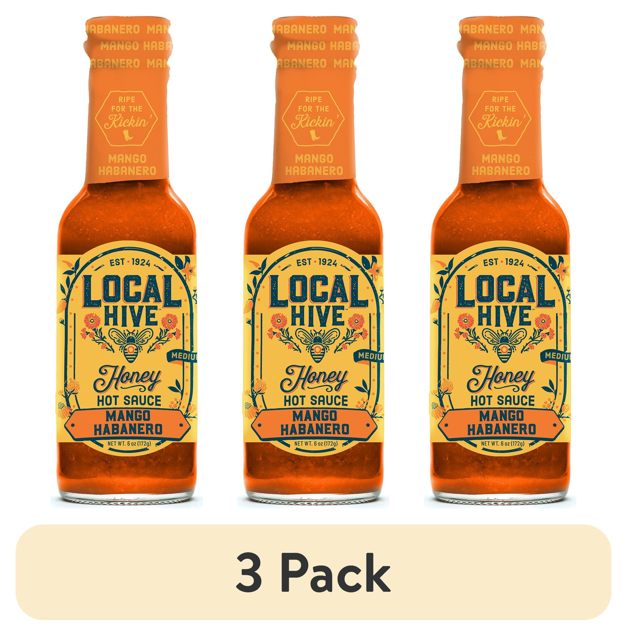 (3 pack) Local Hive Honey Hot Sauce, Mango Habanero, 6 oz