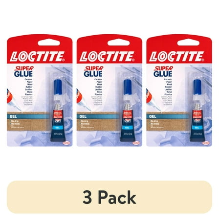 (3 pack) Loctite Super Glue Gel Tube, Pack of 1, Clear 0.07 oz Tube