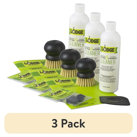 (3 pack) Lodge Cast Iron Enameled Cast Iron & Stoneware Care Kit