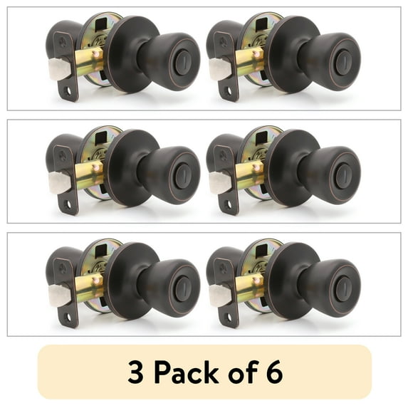 (3 pack) Lokhaus Privacy Tulip Doorknob Oil Rubbed Bronze 2 Count