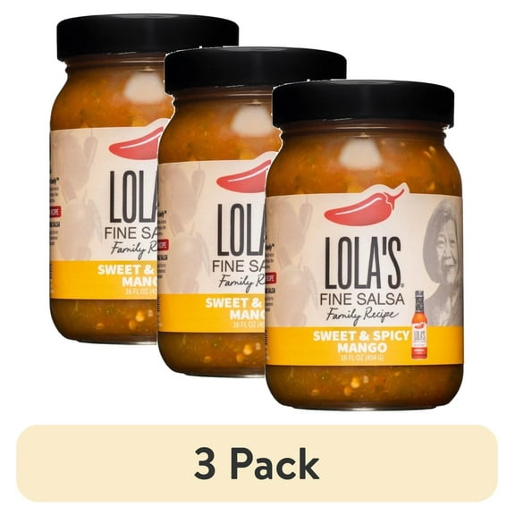 (3 pack) Lola's Fine Salsa - Sweet N Spicy Mango 16 oz