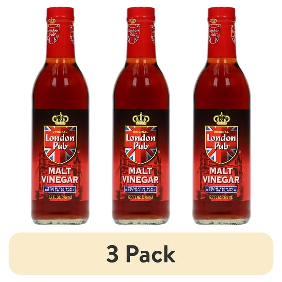 (3 pack) London Pub Traditional British Flavor Malt Vinegar 12.7 fl oz