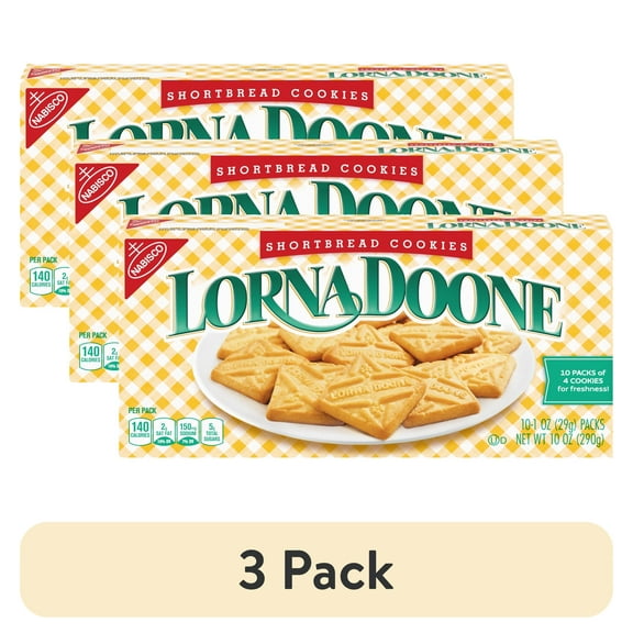 (3 pack) Lorna Doone Shortbread Cookies, 10 Snack Packs (4 Cookies Per Pack)