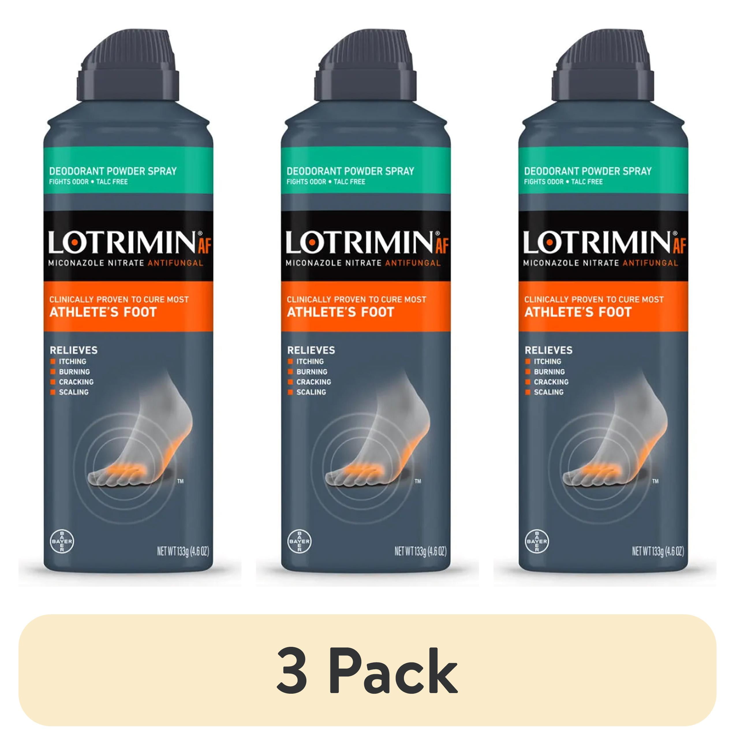 (3 pack) Lotrimin AF Athlete's Foot Deodorant Powder Spray, 4.6 Ounce Spray Can