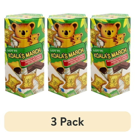 (3 pack) Lotte Koala's March Chocolate Snack, 1.45 oz