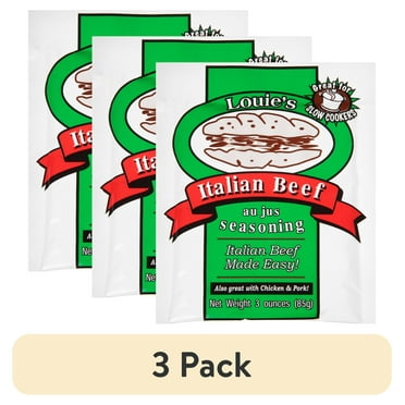 (3 pack) Louie's Seasoning Italian Beef Au Jus, 3 Oz
