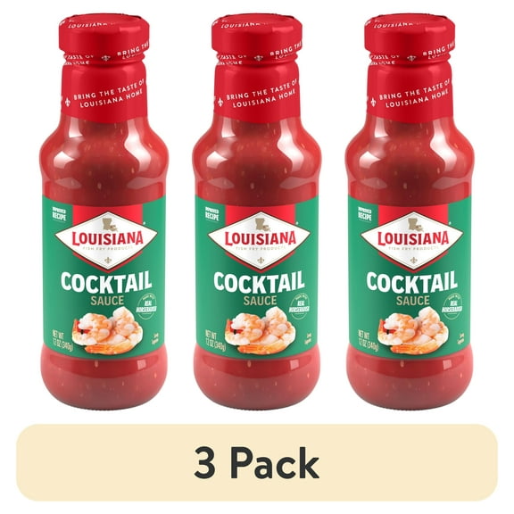 (3 pack) Louisiana Fish Fry Products Cocktail Sauce, 12 oz Bottle