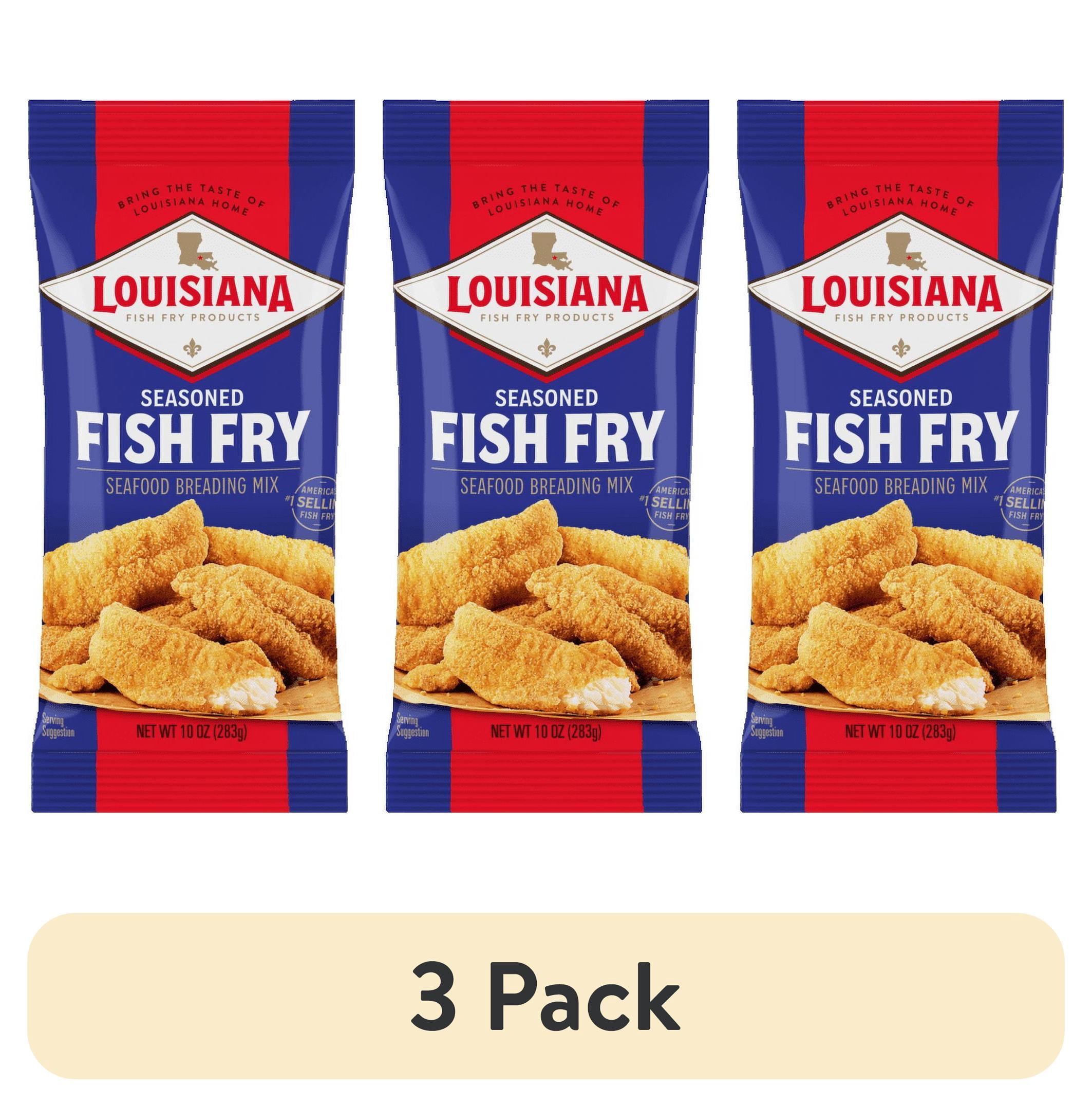 (3 pack) Louisiana Fish Fry Products Crispy Seasoned Fish Fry Seafood Coating Mix, 10 oz Bag