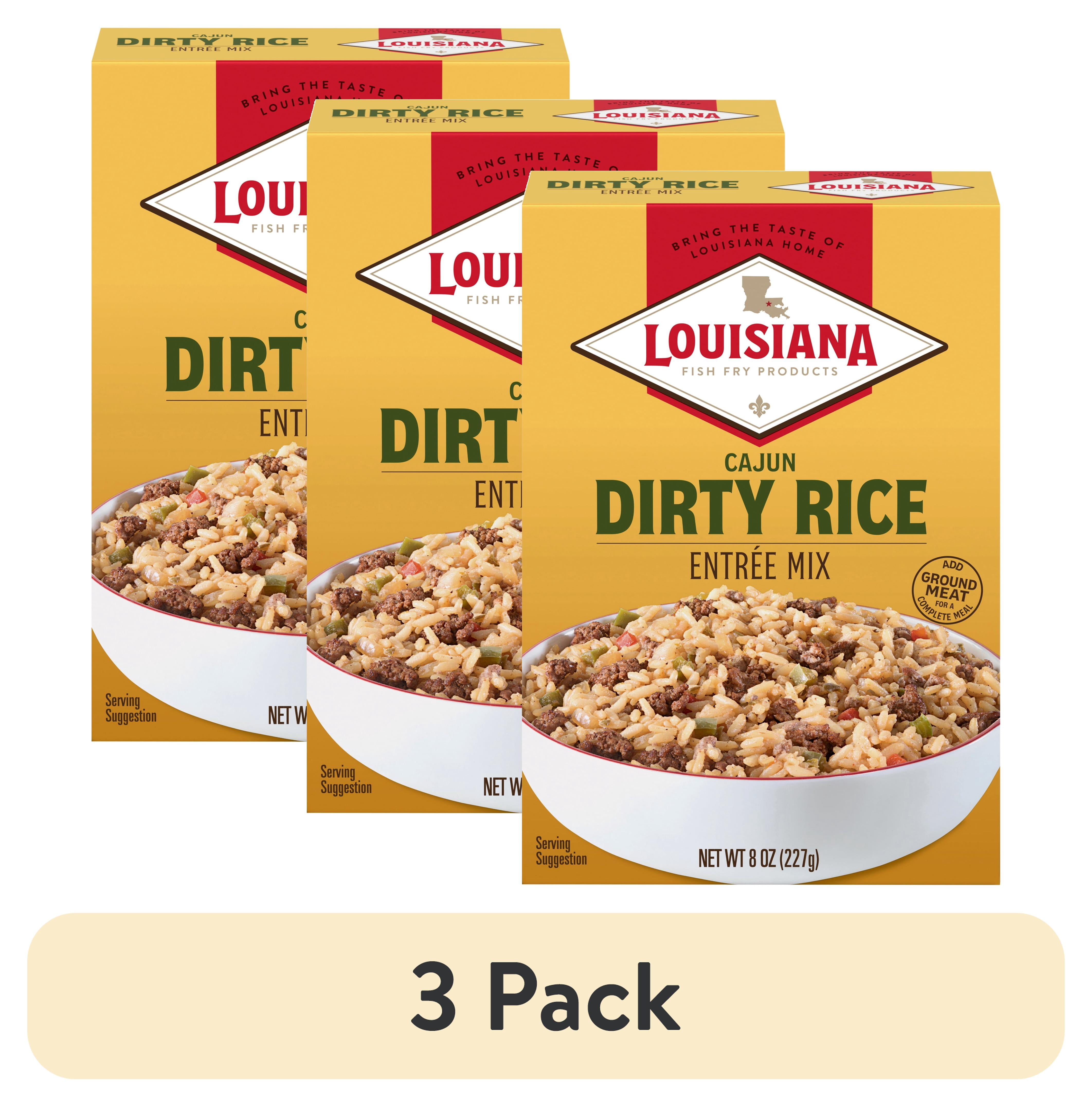 (3 pack) Louisiana Fish Fry Cajun Dirty Rice Mix, 8 oz