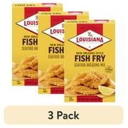 (3 pack) Louisiana Fish Fry Products New Orleans Style Fish Fry Crispy Seafood Breading Mix, 22 oz Box