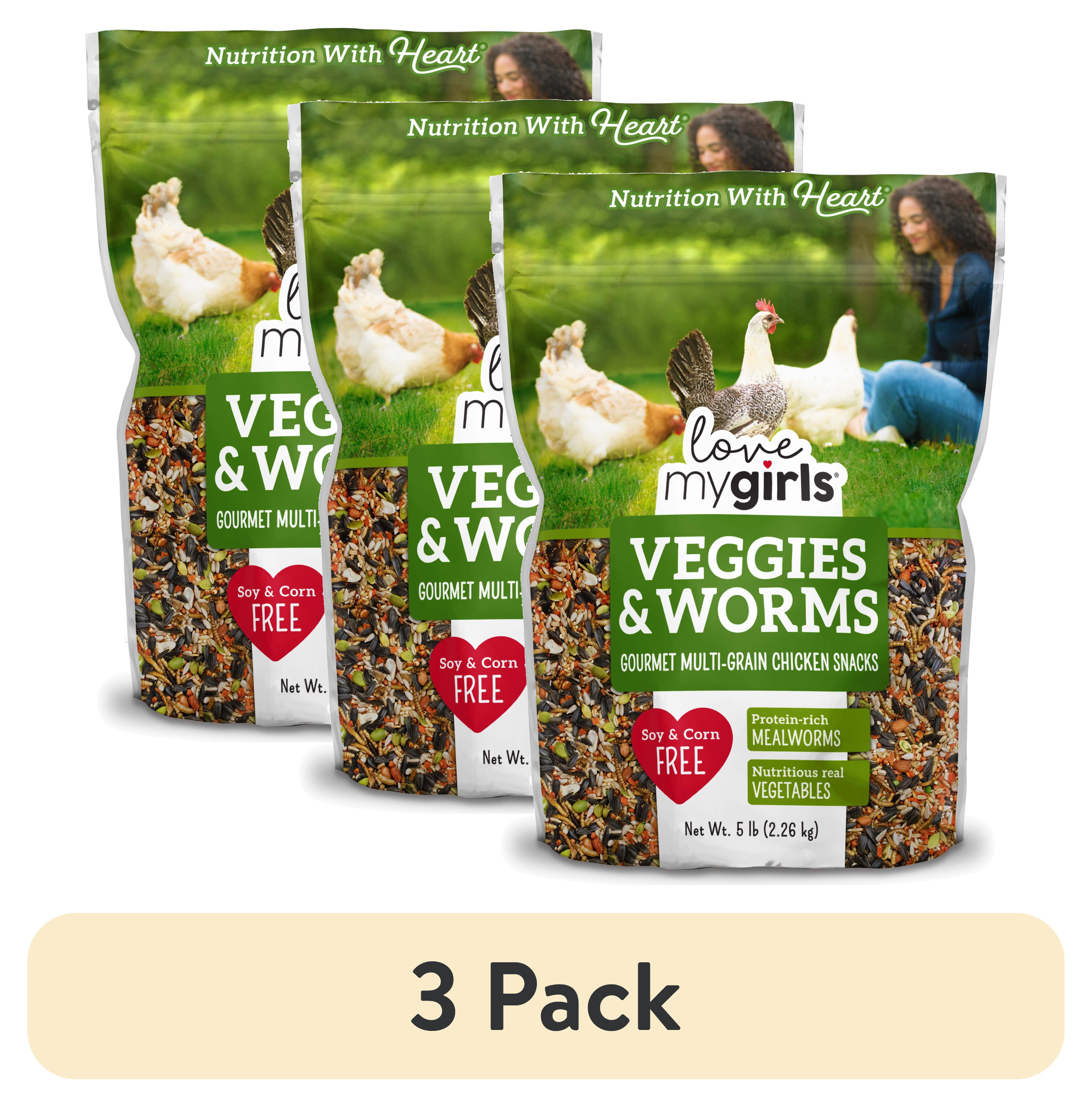 Love My Girls Veggies & Worms Gourmet Multi-Grain Chicken Treats