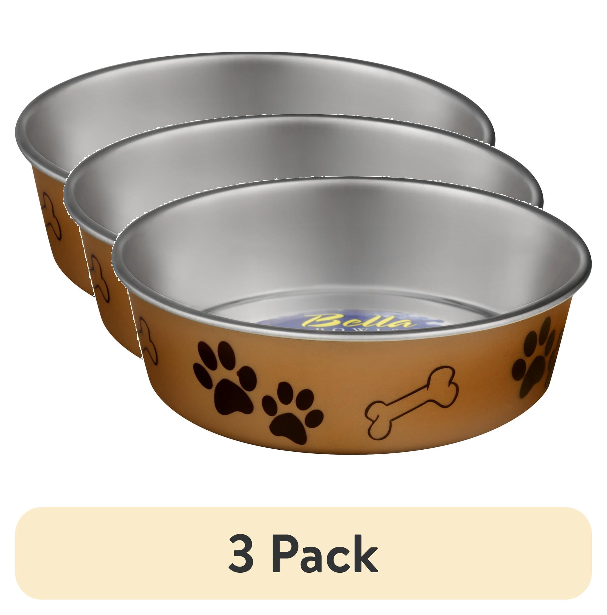 (3 pack) Loving Pets Bella Bowl Medium Champagne, 1.0 CT