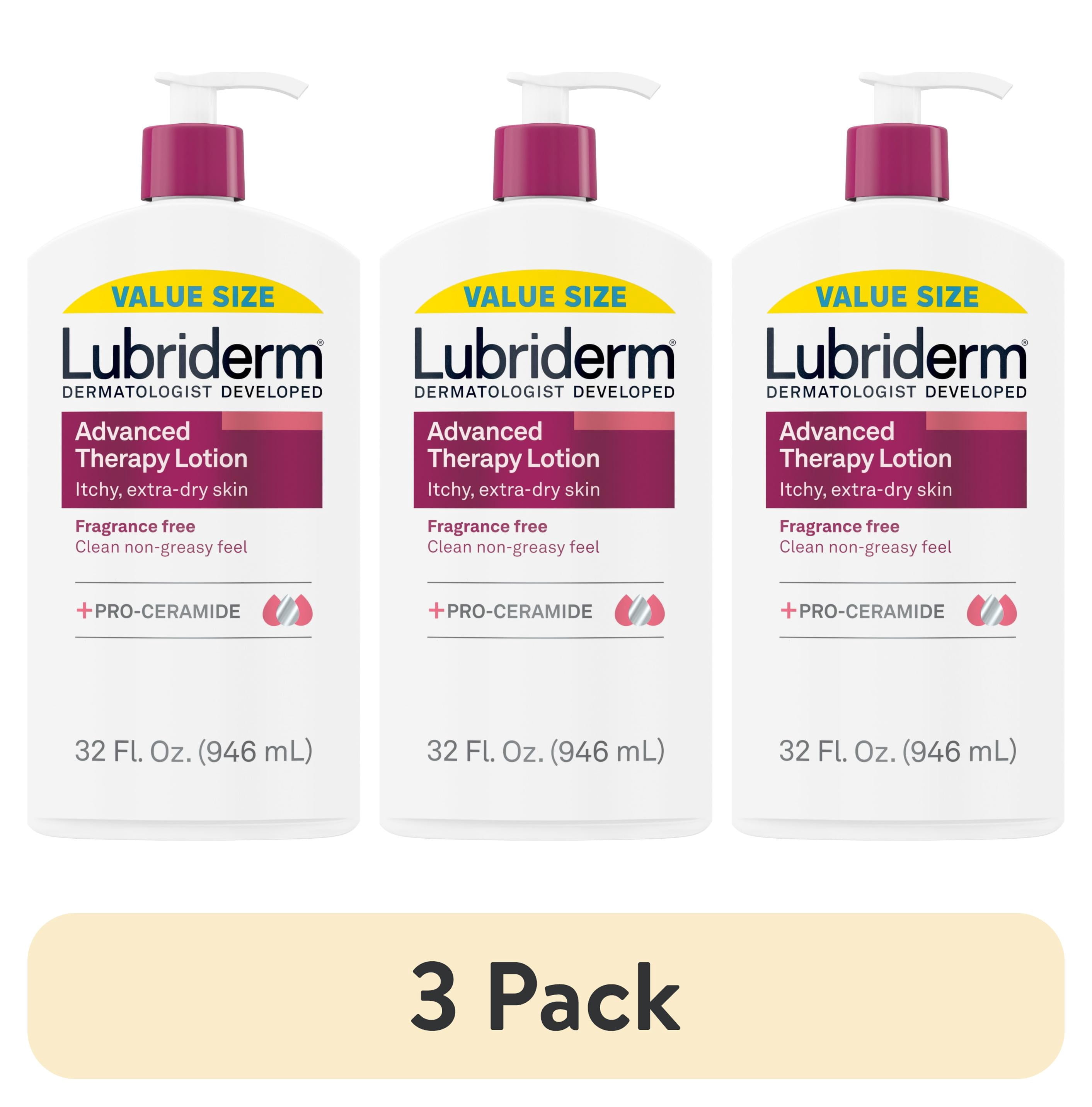 3 pack) Lubriderm Advanced Therapy Fragrance-Free Lotion, Vitamin