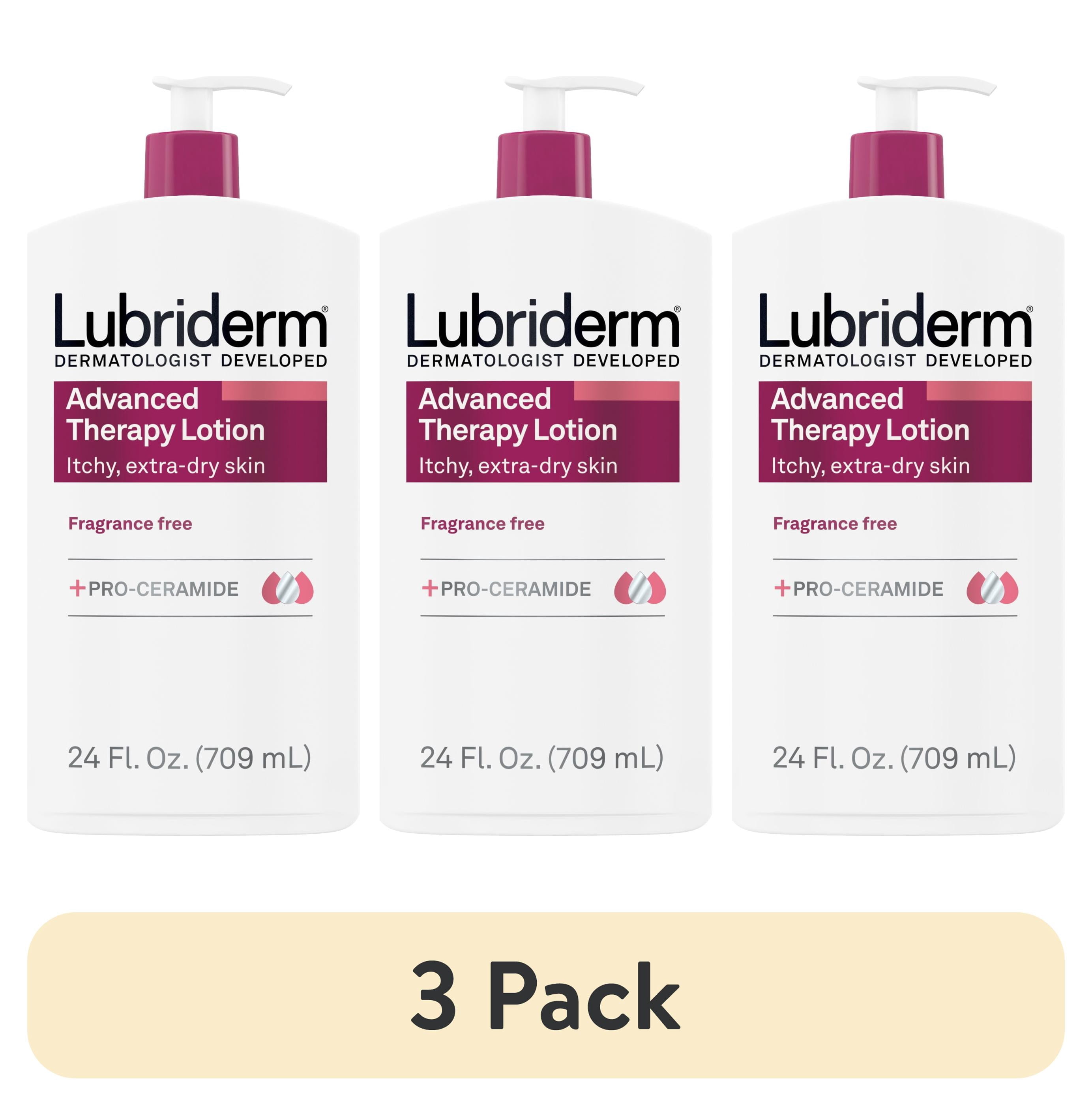 (3 pack) Lubriderm Advanced Therapy Fragrance Free Lotion, Vitamin E, 24 fl. oz