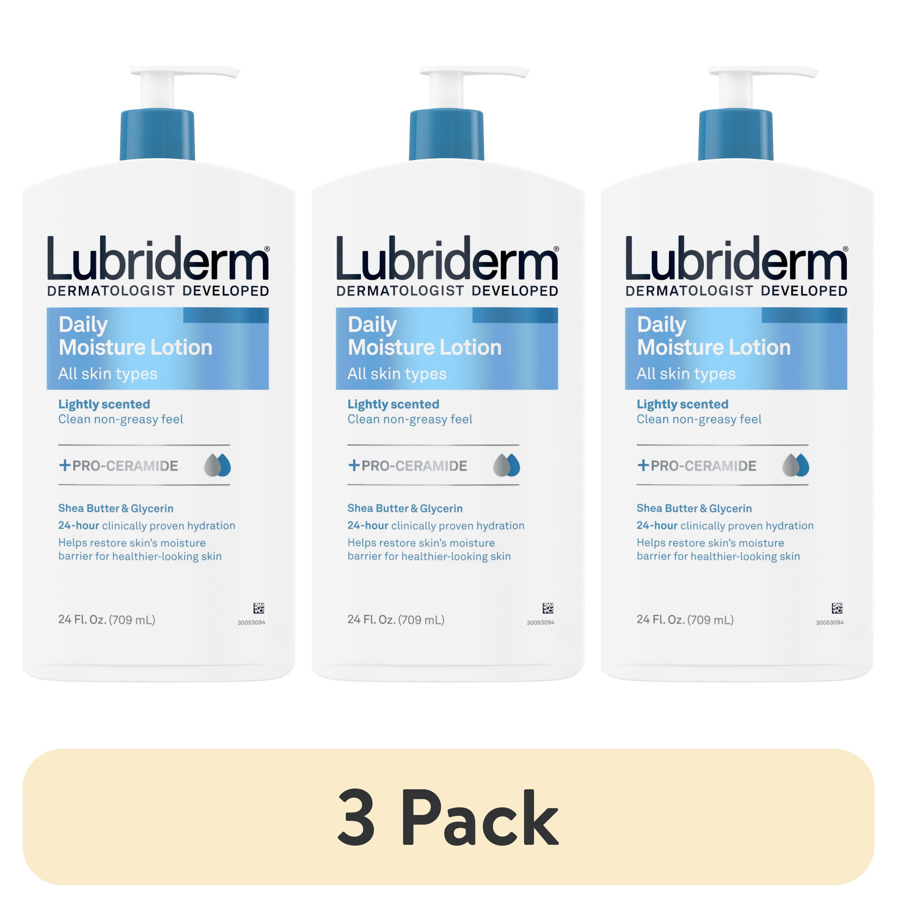 (3 pack) Lubriderm Daily Moisture Lotion + Pro-Ceramide, 24 Fl oz