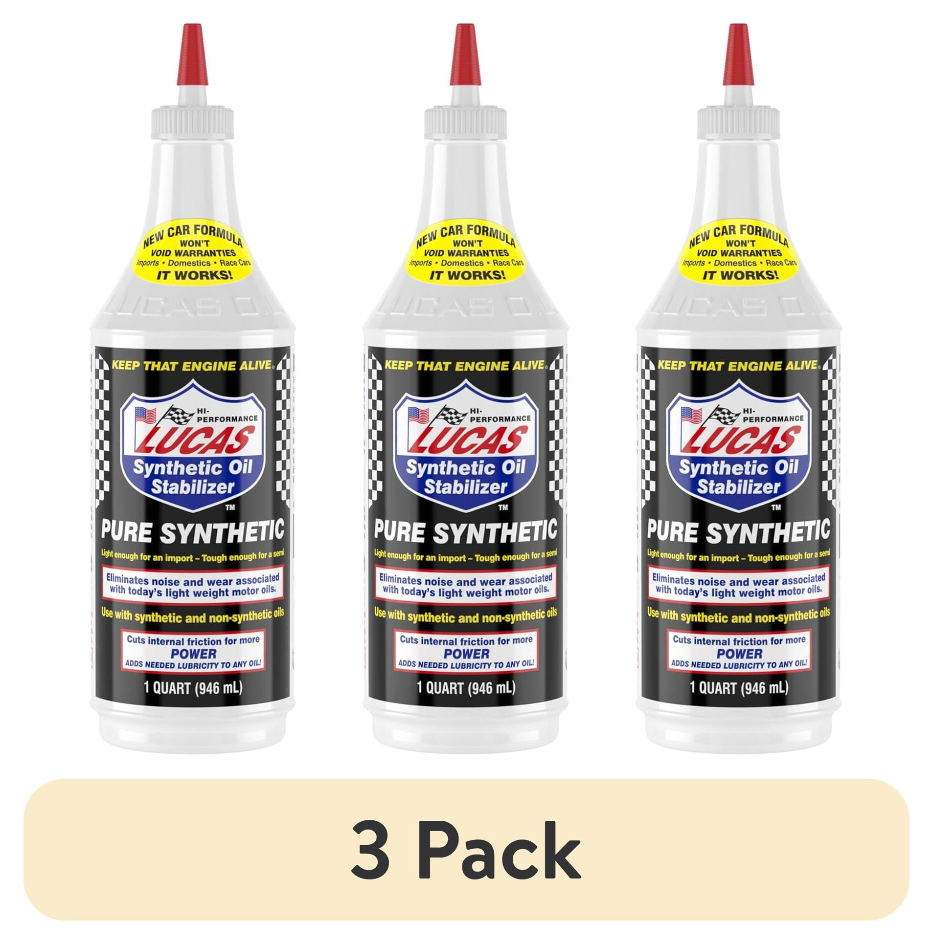 (3 pack) Lucas 10130 Synthetic Oil Stabilizer 32 Ounce