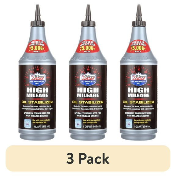 (3 pack) Lucas Oil Products High Mileage Oil Stablizer (1 qt.)