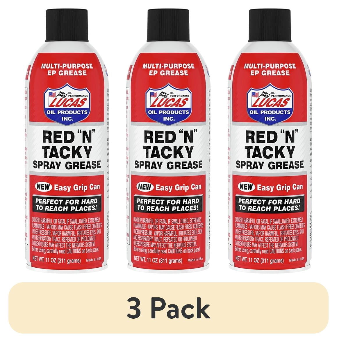 (3 pack) Lucas Oil Red N Tacky Spray Grease with Easy Grip Can, 11 oz ...