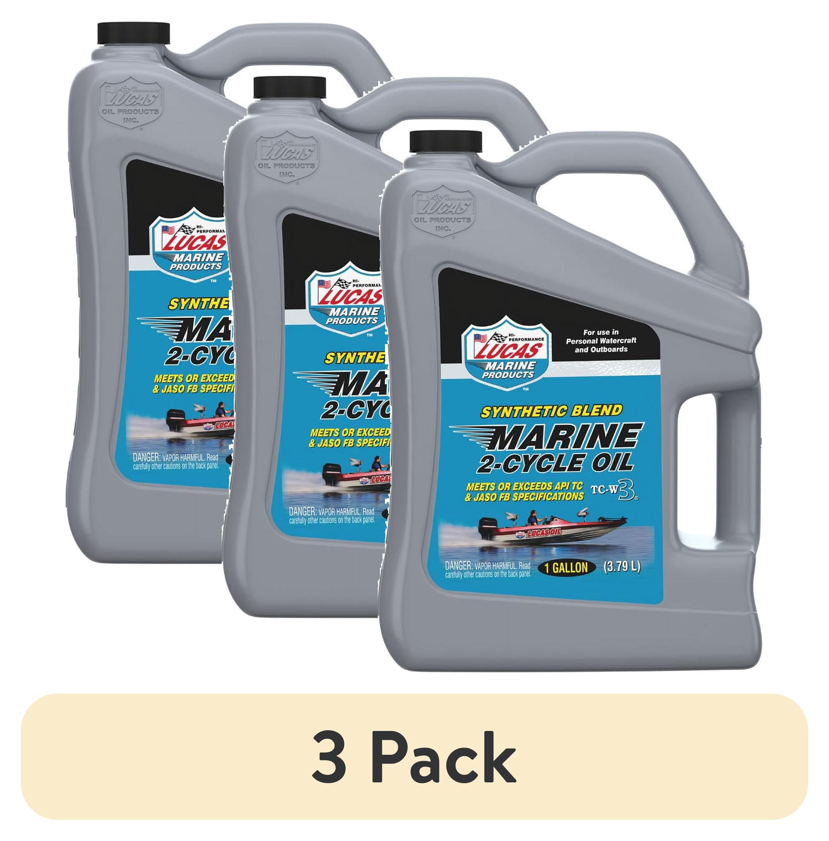 (3 pack) Lucas Synthetic Blend 2-Cycle Marine Oil 128 Ounce Gallon Weight 7.8 Pounds