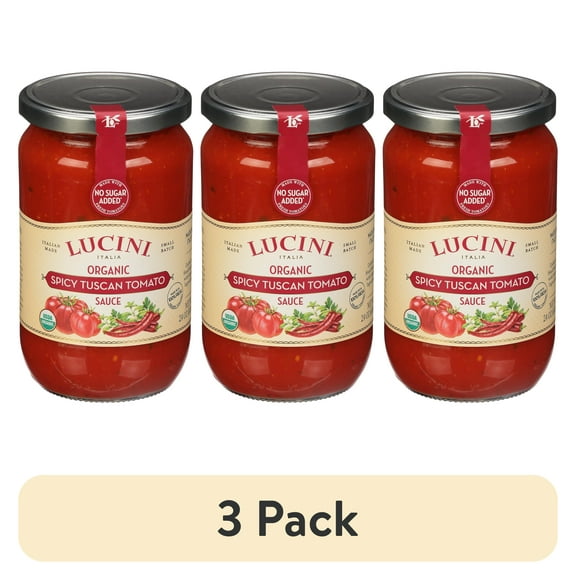(3 pack) Lucini Italia Organic Spicy Tuscan Tomato Sauce 24oz Jar