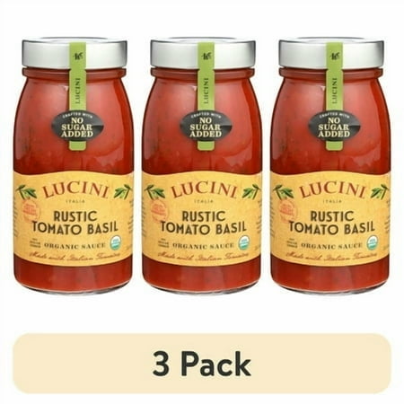 (3 pack) (3 pack) Lucini Italia Rustic Tomato Basil Organic Sauce 25.5 oz. Jar