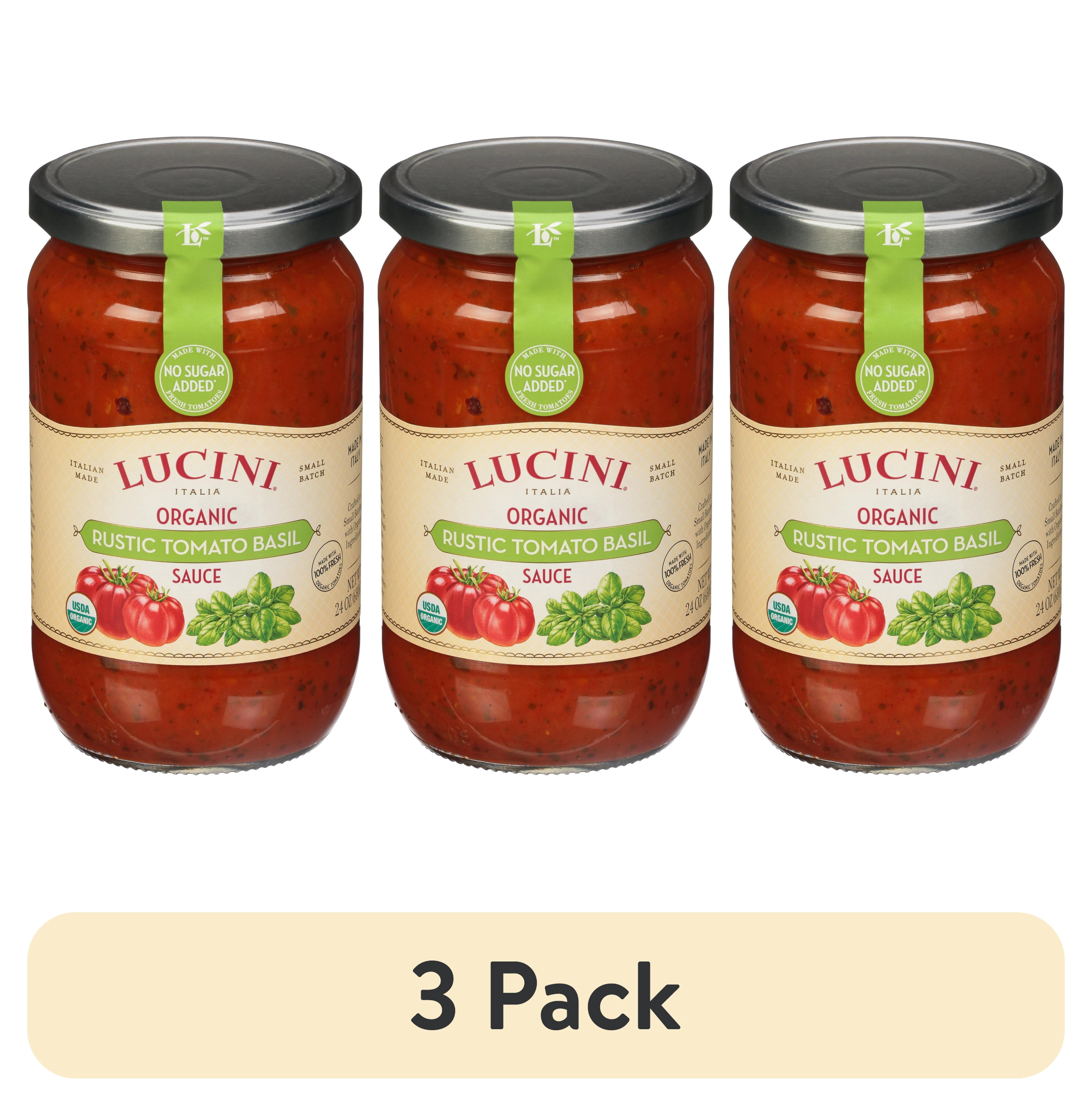 (3 pack) Lucini Italia Rustic Tomato Basil Tomato Sauce, 25.5 Fl Oz