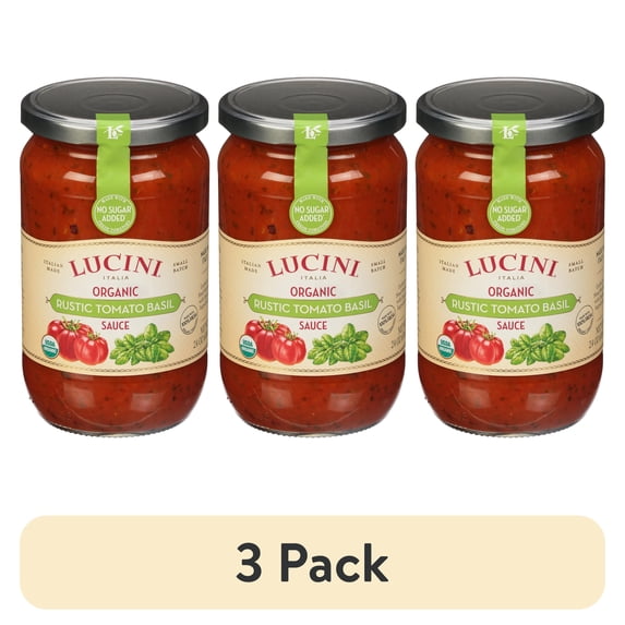 (3 pack) Lucini Italia® Rustic Tomato Basil Organic Sauce 25.5 oz. Jar