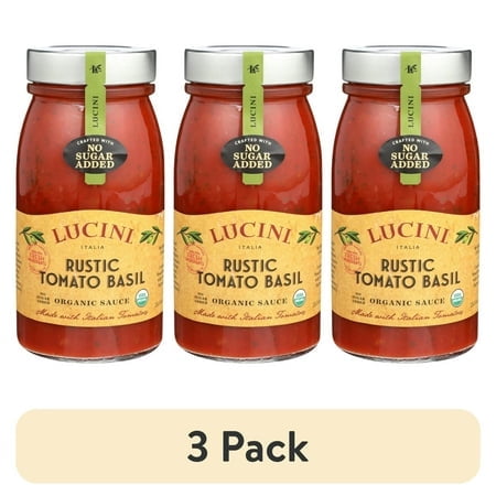 (3 pack) Lucini Italia Rustic Tomato Basil Organic Sauce 25.5 oz. Jar