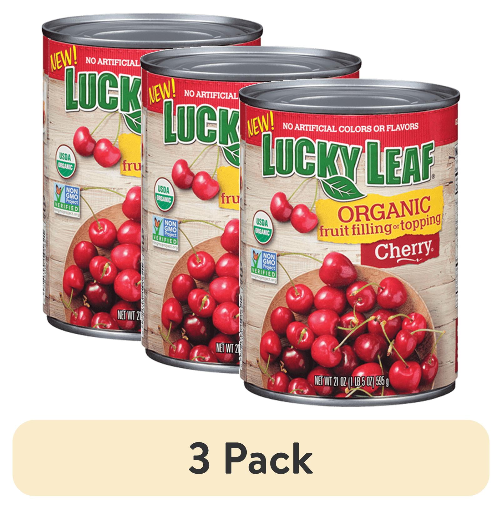 (3 pack) Lucky Leaf Organic Cherry Fruit Filling and Topping, 21 oz