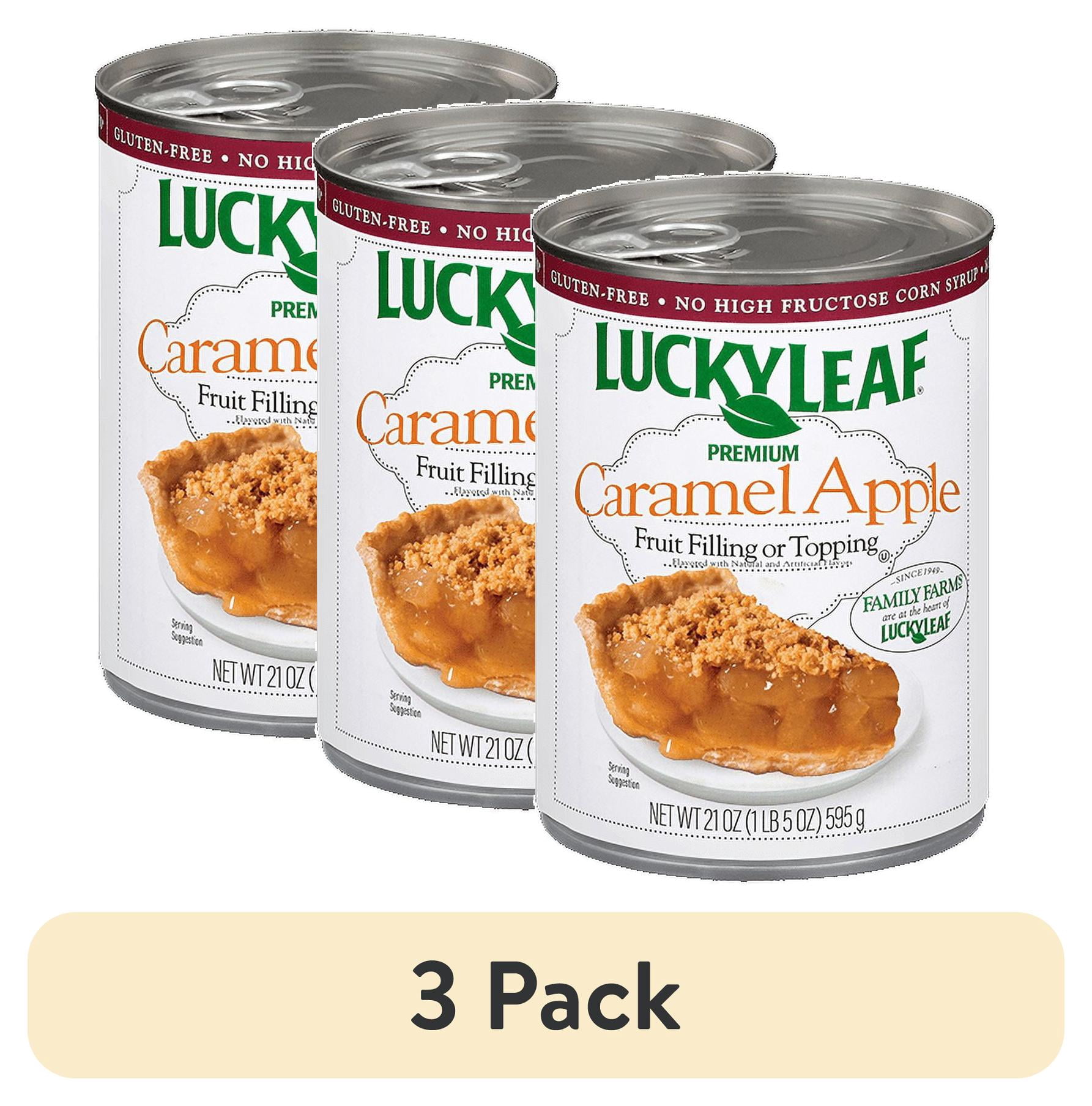 (3 pack) Lucky Leaf Premium Caramel Apple Fruit Filling 21oz Can