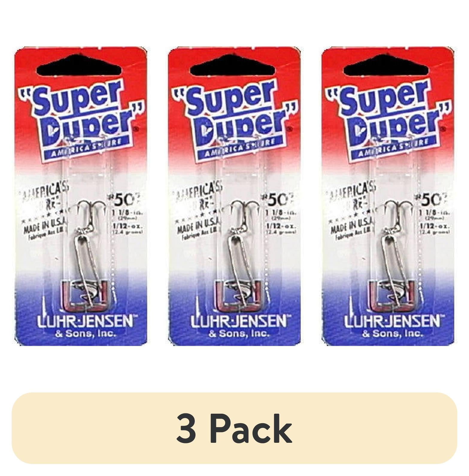 (3 pack) Luhr Jensen Super Duper U-Shaped Trolling Spoon Nickel/Red Head 1 1/8" 1/12oz