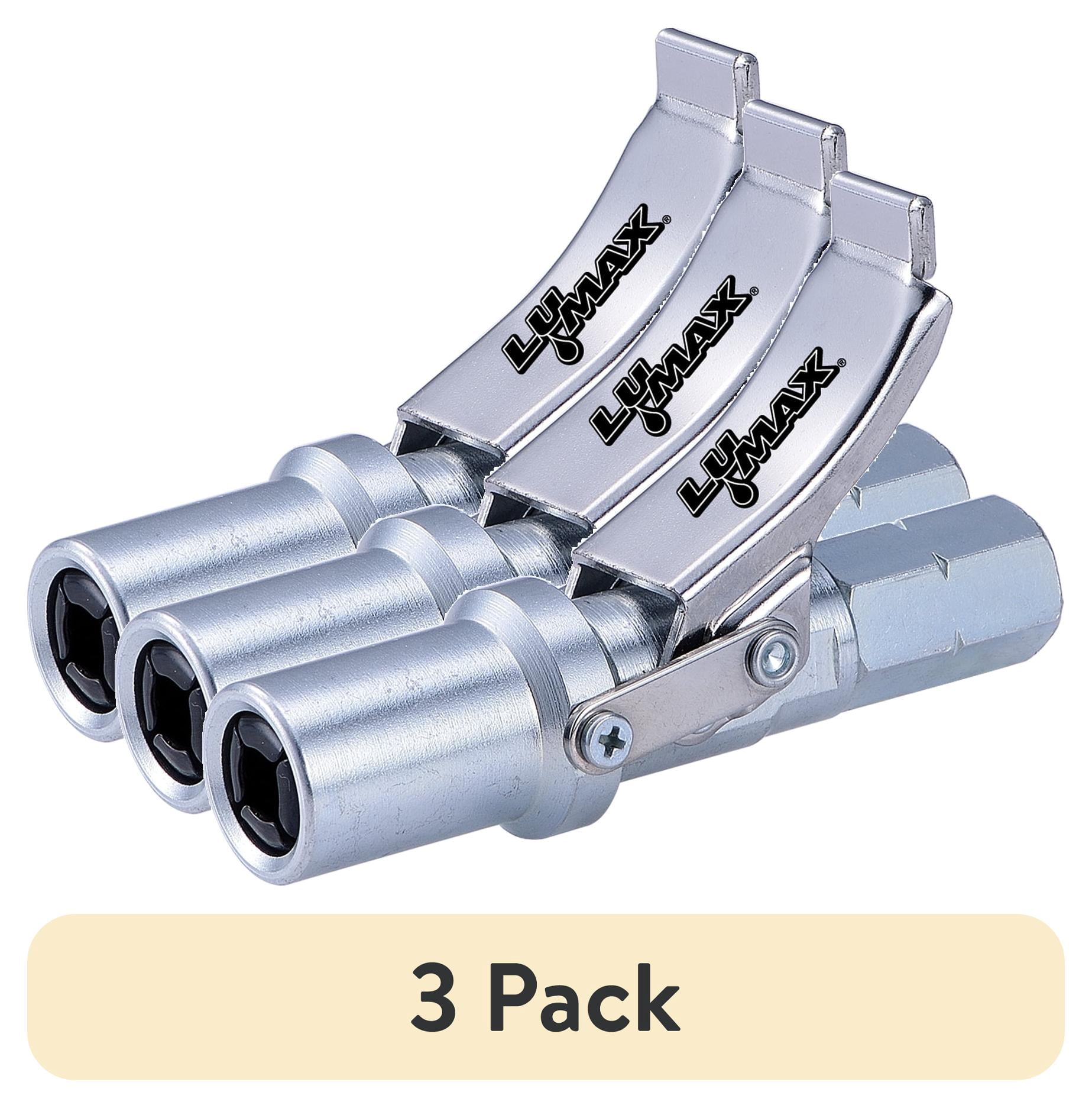 (3 pack) Lumax Heavy-Duty Quick Release Grease Coupler, 1/8" NPT