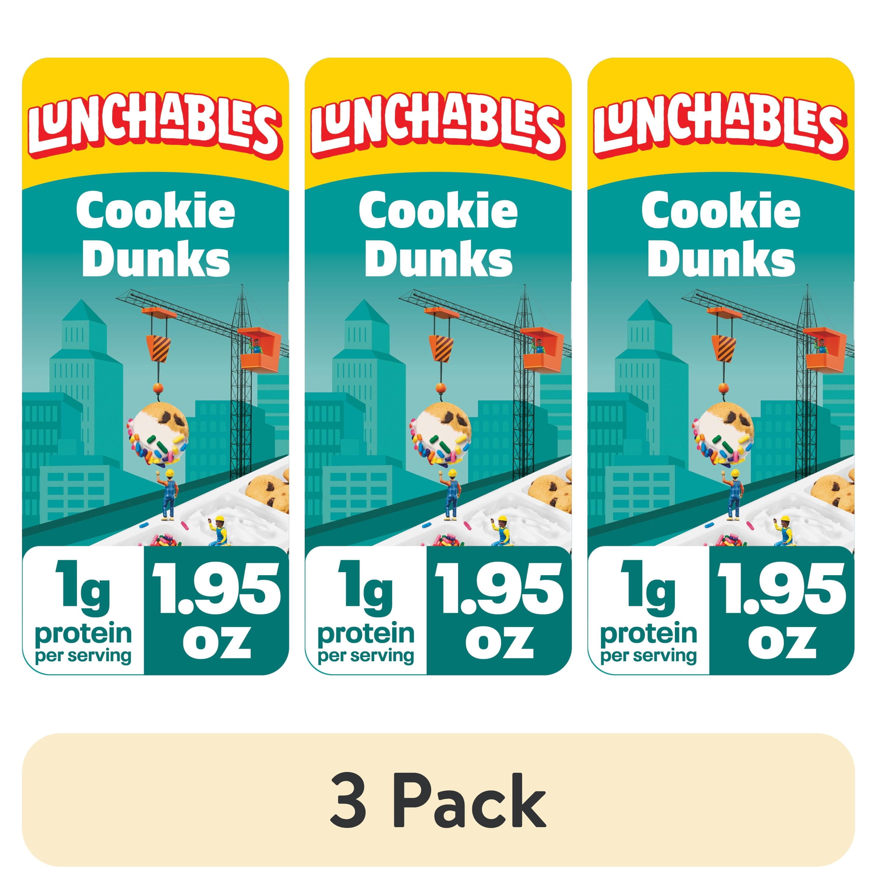 (3 pack) Lunchables Cookie Dunks with Mini Chocolate Chip Cookies, Marshmallow Creme and Sprinkles 1.95 oz Tray