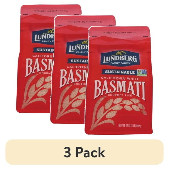 (3 pack) Lundberg California White Basmati Gourmet Rice, 32 oz (907 g)