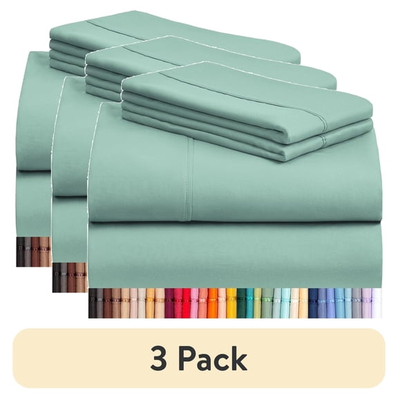 (3 pack) LuxClub 4 PC King Sheet Set, Breathable Luxury Bed Sheets, Deep Pockets Wrinkle Free Cooling Sheets Machine Washable Hotel Bedding Silky Soft - Light Teal King