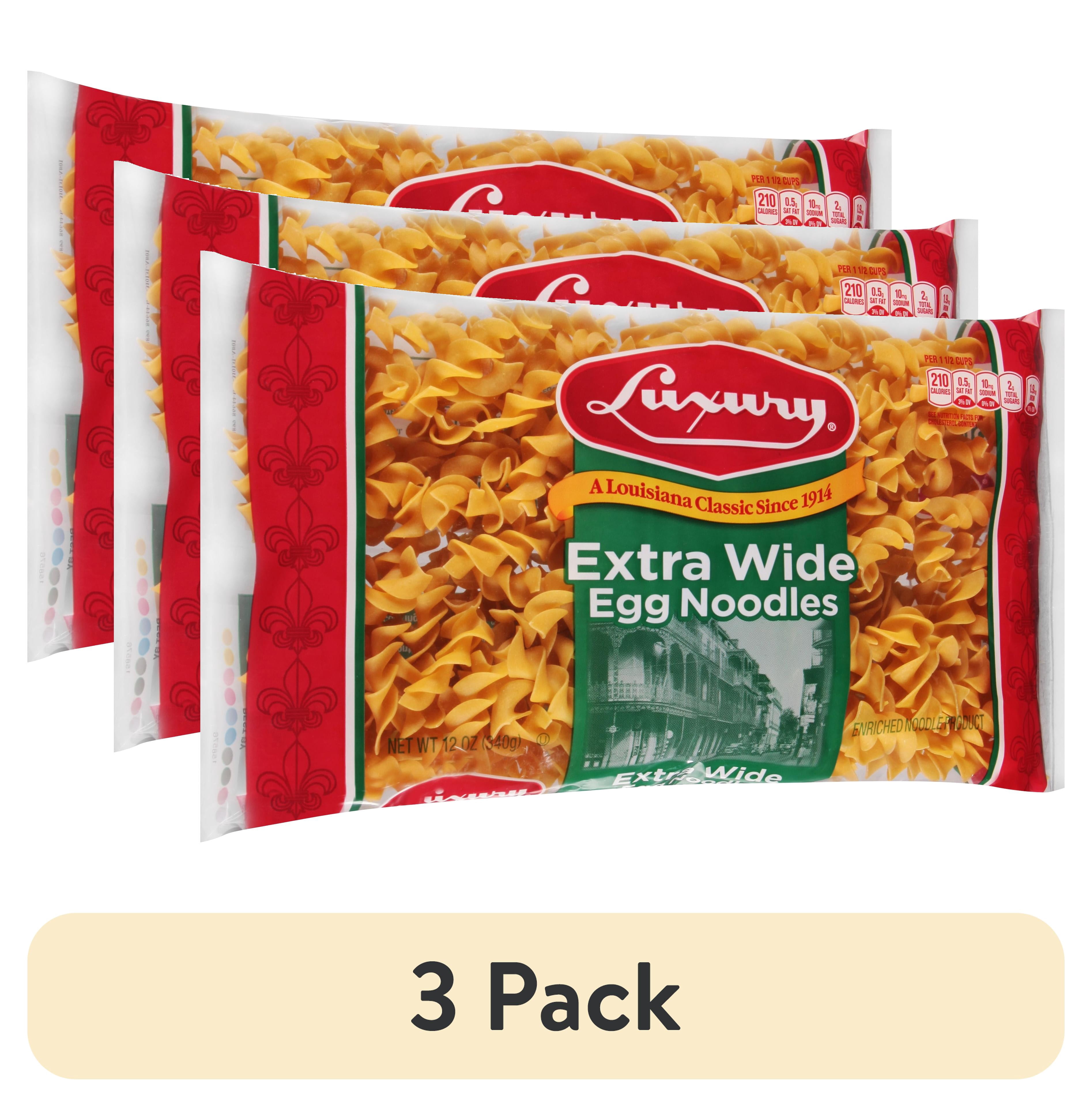(3 pack) Luxury 12 oz Extra Wide Egg Noodle Pasta
